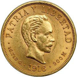 Cuba. 10 Pesos, 1916