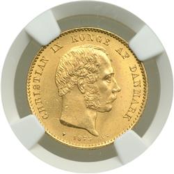 Denmark. 20 Kroner, 1873