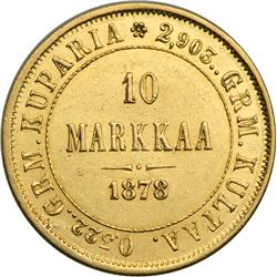 Finland. 10 Markkaa, 1878-S