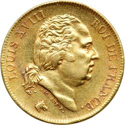 France. 40 Francs, 1818-W (Lille)