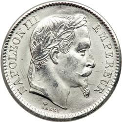 France. Platinum 20 Francs, 1863-BB