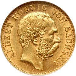 German States - Saxony. 10 Marks, 1896-E