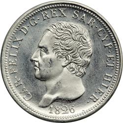 Italian States - Sardinia. Platinum 80 Lire, 1826-L
