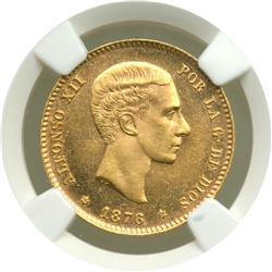 Spain. 25 Pesetas, 1876 (76) DEM