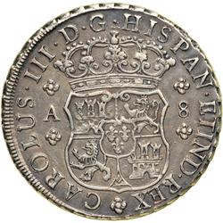 0987- Chile. 8 Reales, 1768 So-A (Santiago)