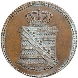 German States - Saxony. 1 Pfennig, 1825-S