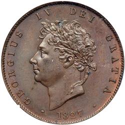 Great Britain. Halfpenny, 1827