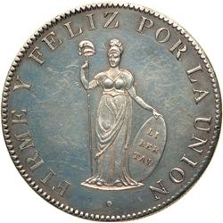 1177- Peru. Republic. Pattern 8 Reales, 1826 M-JM (Lima