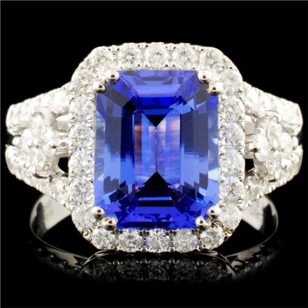 14K Gold 2.80ct Tanzanite & 0.80ctw Diamond Ring