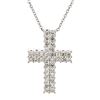 Image 1 : 14K White Gold 0.60ctw Diamond Cross Pendant