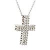 Image 2 : 14K White Gold 0.60ctw Diamond Cross Pendant
