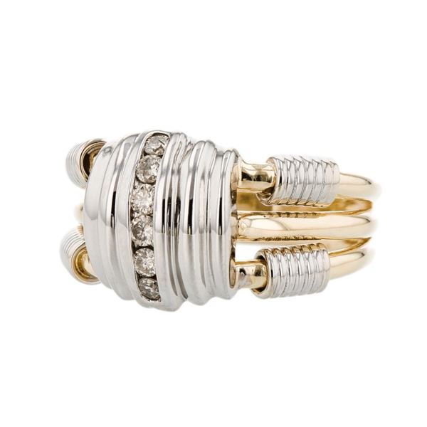 14K Two Tone Gold 0.20ctw Diamond Ring