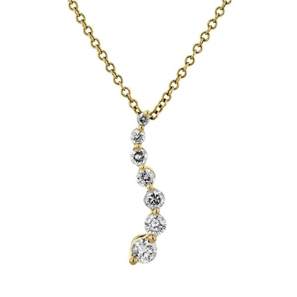 14K Yellow Gold 0.25ctw Diamond Drop Pendant