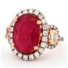 Image 2 : 18K Rose Gold 7.68ct Ruby & 1.61ct Diamond Ring