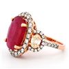 Image 3 : 18K Rose Gold 7.68ct Ruby & 1.61ct Diamond Ring
