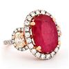 Image 4 : 18K Rose Gold 7.68ct Ruby & 1.61ct Diamond Ring