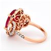 Image 5 : 18K Rose Gold 7.68ct Ruby & 1.61ct Diamond Ring