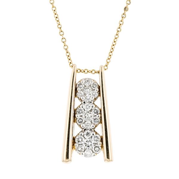 14K Two Tone Gold 0.60ctw Diamond Pendant