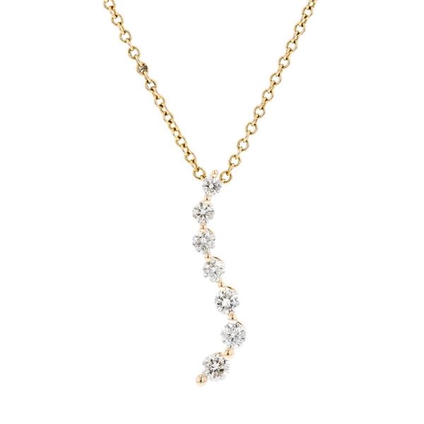 14K Yellow Gold 0.15ctw Diamond Drop Pendant