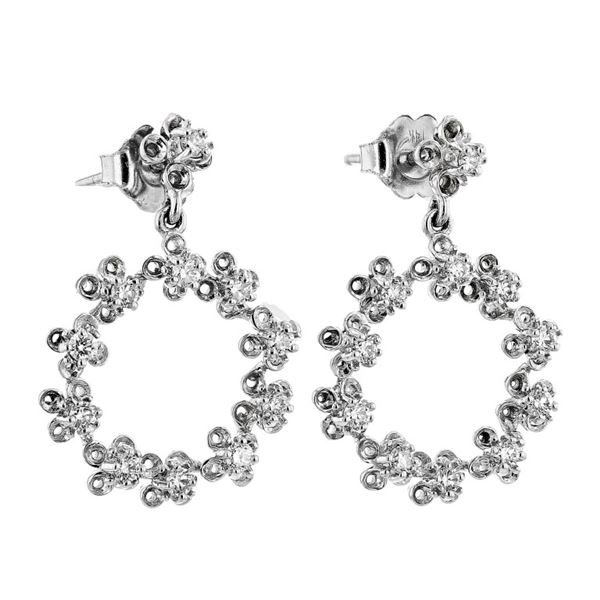 14K White Gold 0.50ctw Diamond Earrings