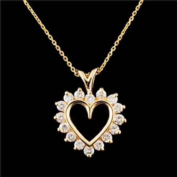 14K Gold 0.50ctw Diamond Pendant