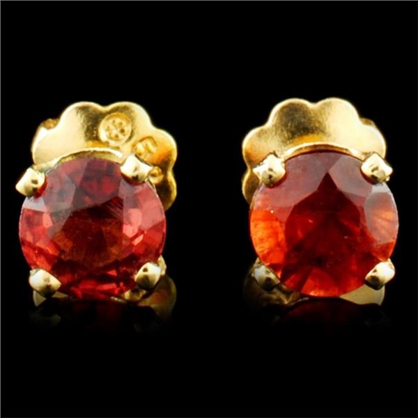 14K Gold 0.55ct Garnet Earrings