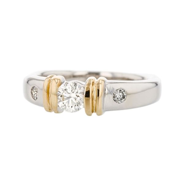 14K Two Tone Gold 0.55ctw Round Diamond Ring
