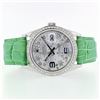 Image 6 : Rolex DateJust Diamond Floral Green 36MM Watch