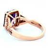 Image 4 : 14K Rose Gold 3.50ct Amethyst 0.80ct Diamond Ring