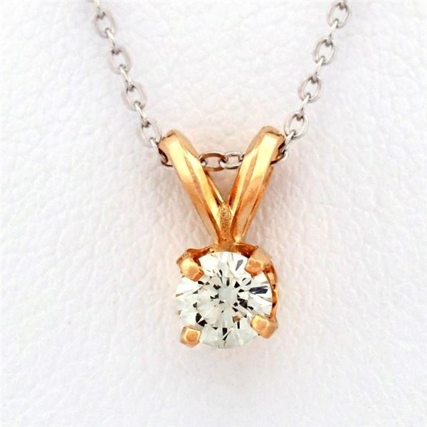 14K Gold 0.35ct Diamond Stud Pendant with Chain