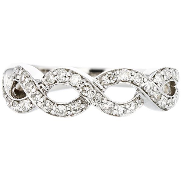 14K White Gold 0.35ctw Diamond "Forever" Pave Ring
