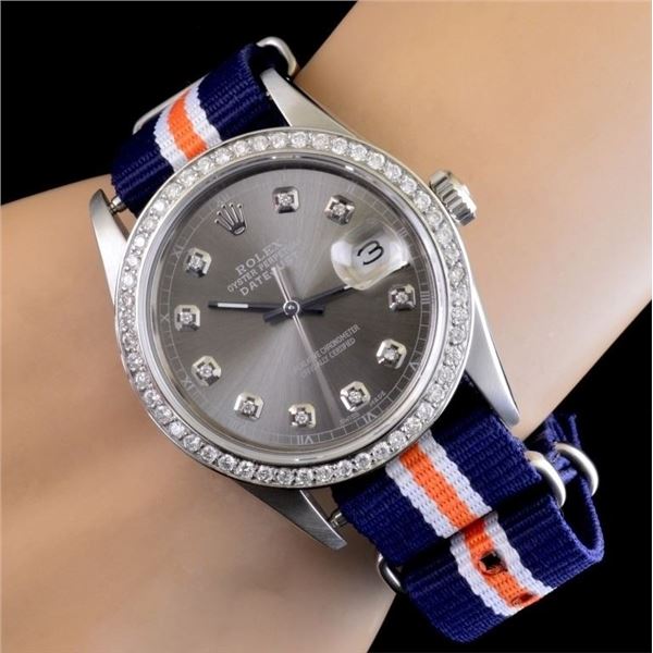 Rolex DateJust 1.35ctw Diamond Nato 36mm Watch