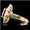 Image 3 : 14K Gold 3.85ct Tourmaline & 0.70ctw Diamond Ring