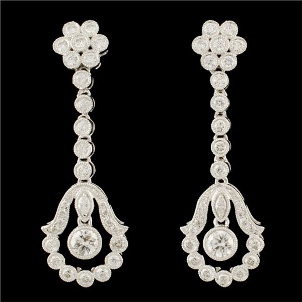14K White Gold 1.15ctw Diamond Earrings