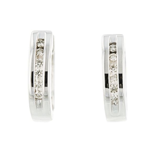 10K White Gold 0.15ctw Diamond Earrings