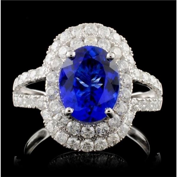 18K Gold 2.20ct Tanzanite & 1.05ctw Diamond Ring