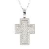 Image 1 : 14K White Gold 2.35ctw Diamond Cross Pendant