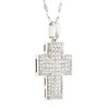 Image 2 : 14K White Gold 2.35ctw Diamond Cross Pendant