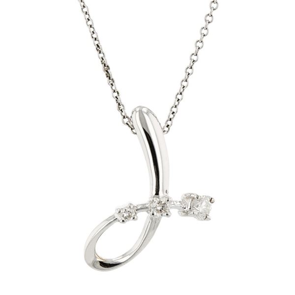 14K White Gold 0.15ctw Diamond Pendant