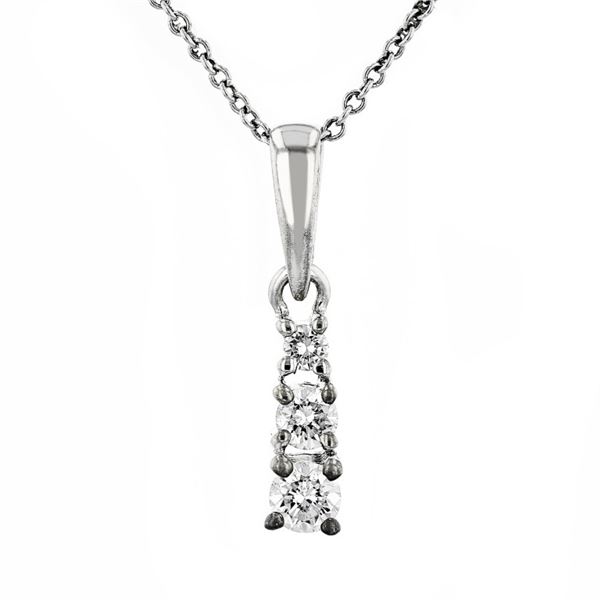14K White Gold 0.20ctw Diamond Drop Pendant