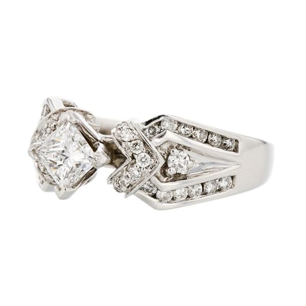 14K White Gold 1.70ctw Princess Diamond Engagement
