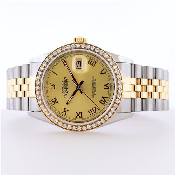 Rolex DateJust YG/SS 1.25ct Diamond 36 Wristwatch