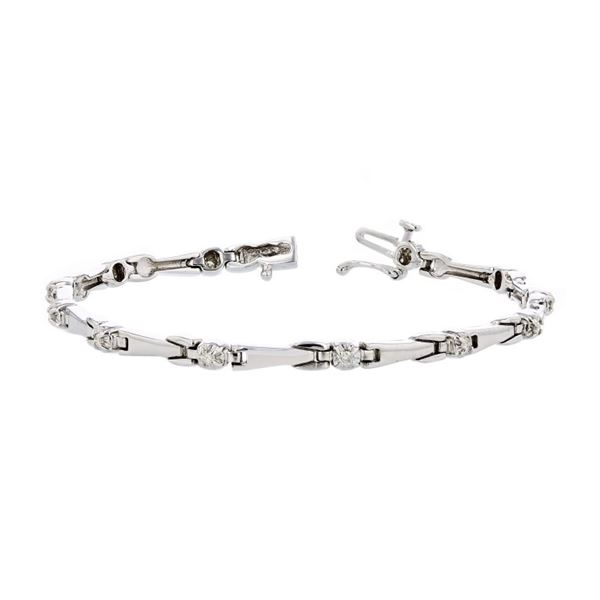 14K White Gold 0.10ctw Diamond Bracelet