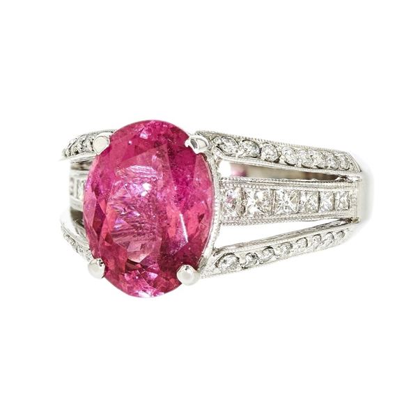18K White Gold 4.50ct Tourmaline & 1.40ctw Diamond