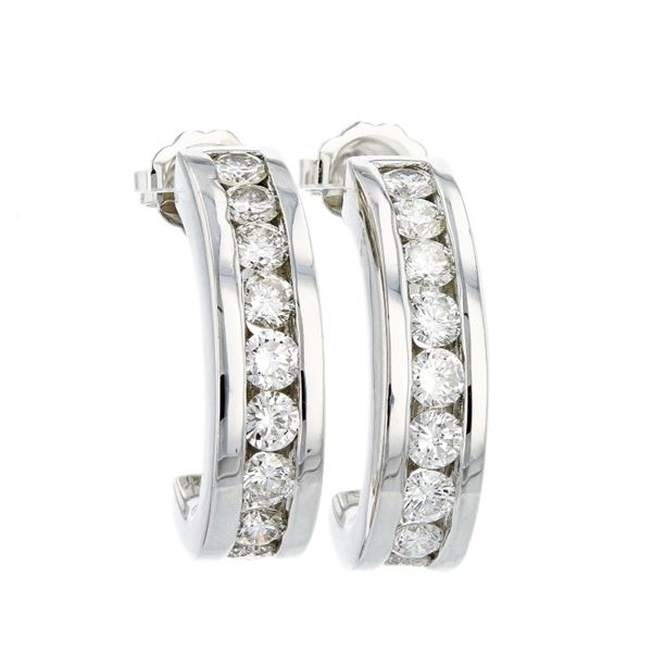 14K White Gold 1.60ctw Diamond Earrings
