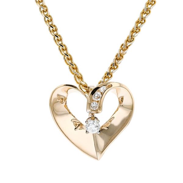 14K Yellow Gold 0.35ctw Diamond Pendant with Chain