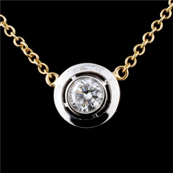 18K Two Tone 0.30ct Diamond Pendant