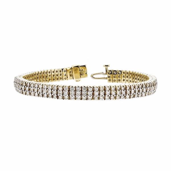 14K Yellow Gold 6.90ctw Diamond Bracelet