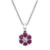 Image 1 : 14K White Gold 0.65ct Ruby & 0.10ctw Diamond Penda
