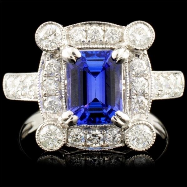 18K Gold 2.00ct Tanzanite & 1.00ctw Diamond Ring